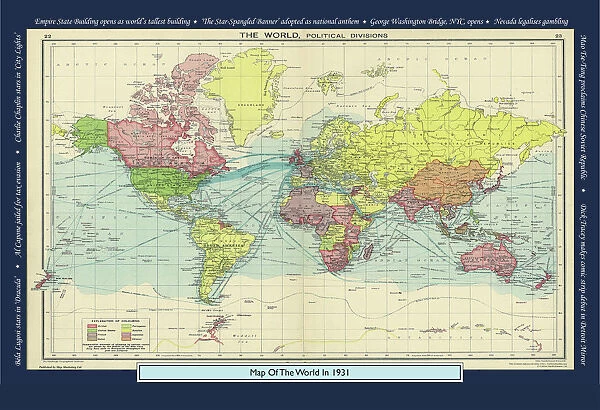 Historical World Events map 1931 US version