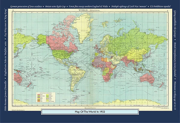 Historical World Events map 1933 UK version