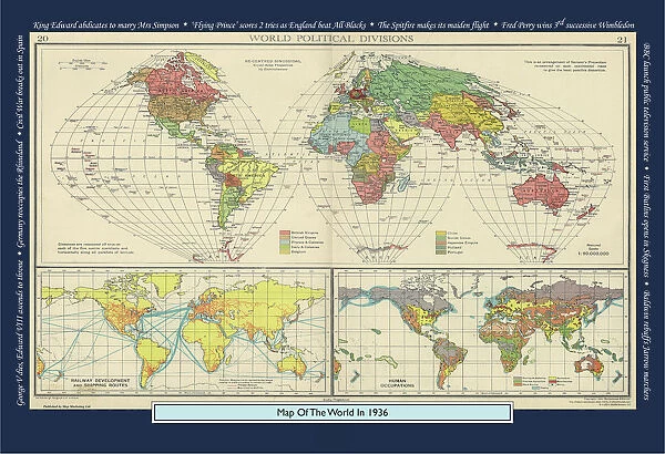 Historical World Events map 1936 UK version