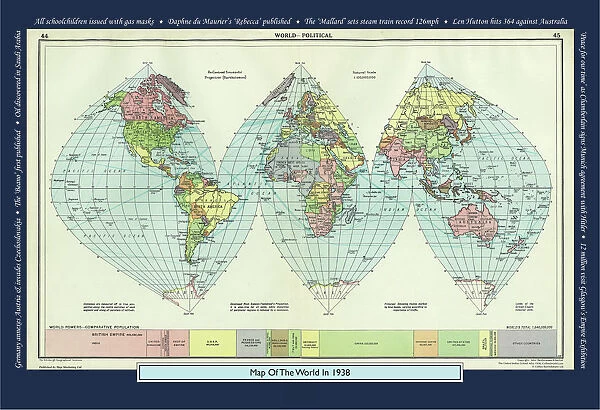 Historical World Events map 1938 UK version