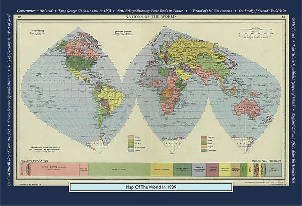 Historical World Events map 1939 UK version