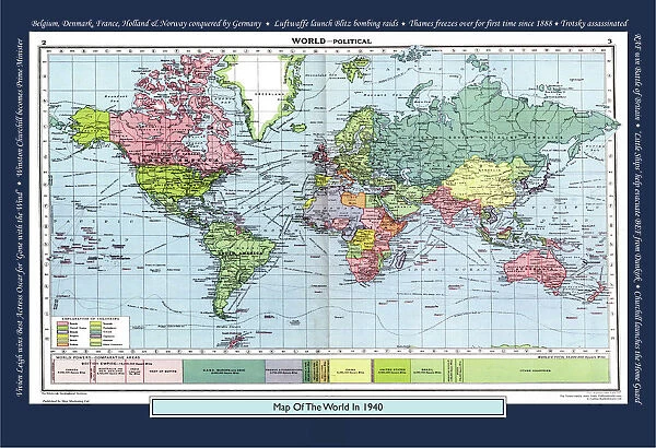 Historical World Events map 1940 UK version