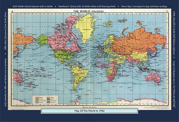 Historical World Events map 1943 UK version