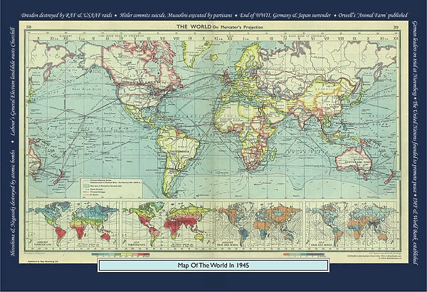 Historical World Events map 1945 UK version
