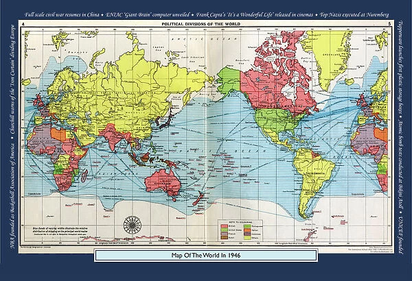 Historical World Events map 1946 US version