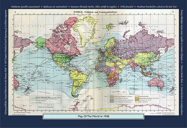 Historical World Events map 1948 UK version