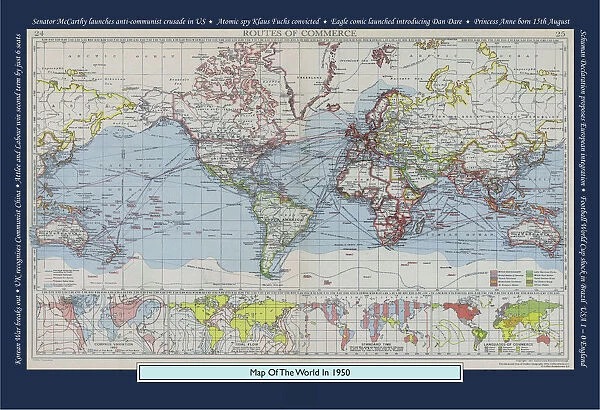 Historical World Events map 1950 UK version