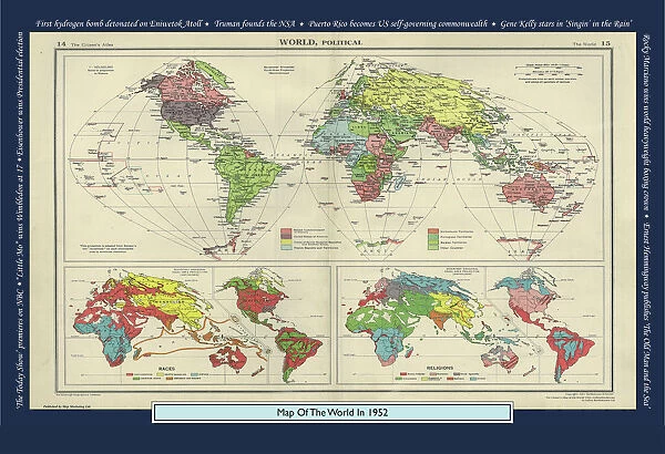 Historical World Events map 1952 US version