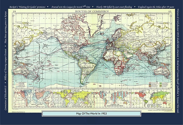 Historical World Events map 1953 UK version