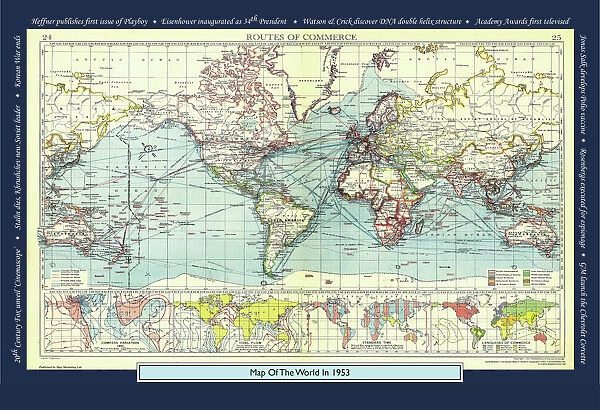 Historical World Events map 1953 US version