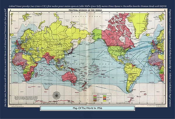 Historical World Events map 1956 UK version