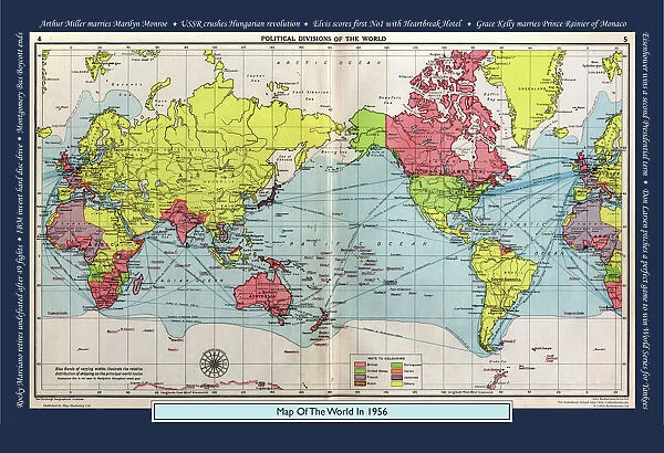 Historical World Events map 1956 US version