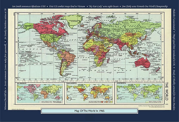 Historical World Events map 1965 UK version