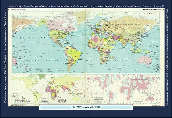 Historical World Events map 1972 UK version