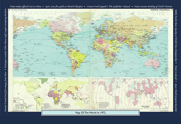 Historical World Events map 1972 US version