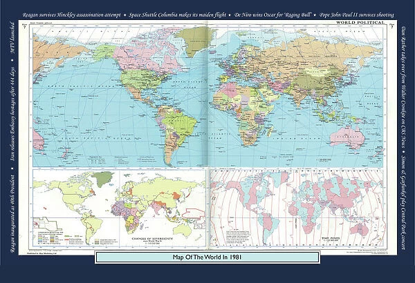 Historical World Events map 1981 US version