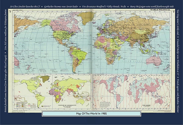 Historical World Events map 1985 UK version