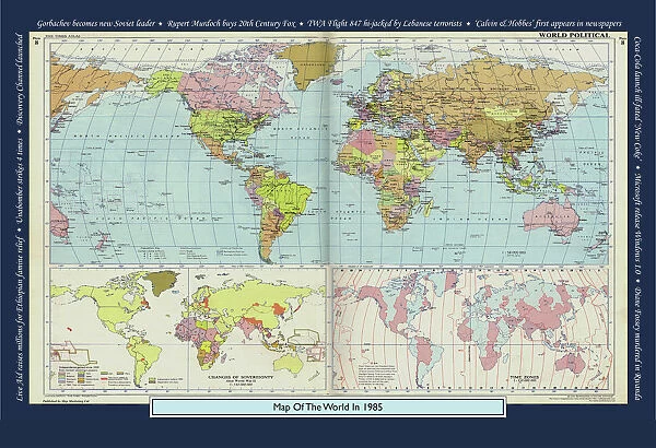 Historical World Events map 1985 US version