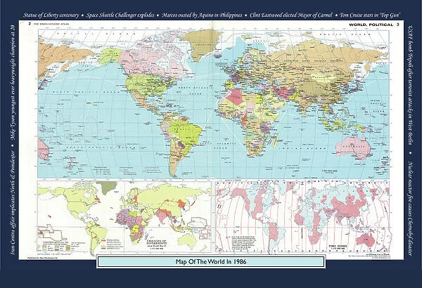 Historical World Events map 1986 US version