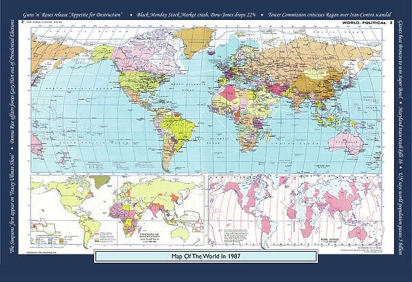Historical World Events map 1987 US version