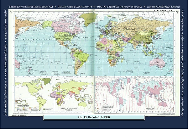Historical World Events map 1990 UK version