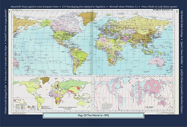 Historical World Events map 1992 UK version