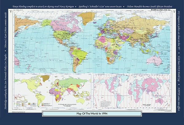 Historical World Events map 1994 US version