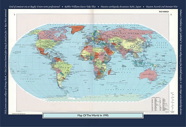 Historical World Events map 1995 UK version