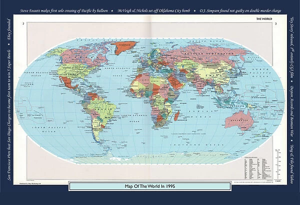 Historical World Events map 1995 US version