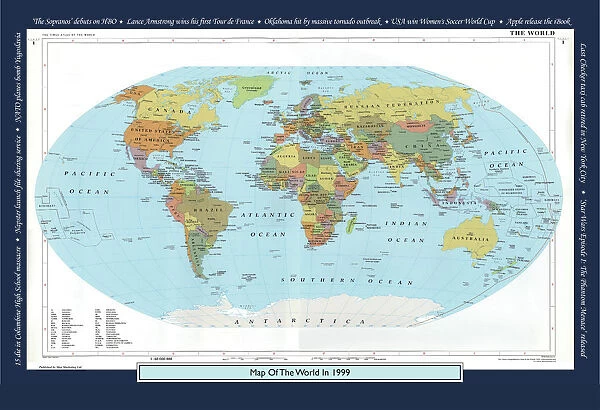 Historical World Events map 1999 US version