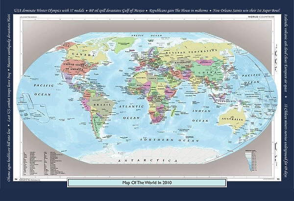 Historical World Events map 2010 US version