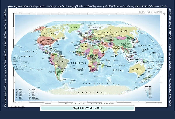 Historical World Events map 2011 US version