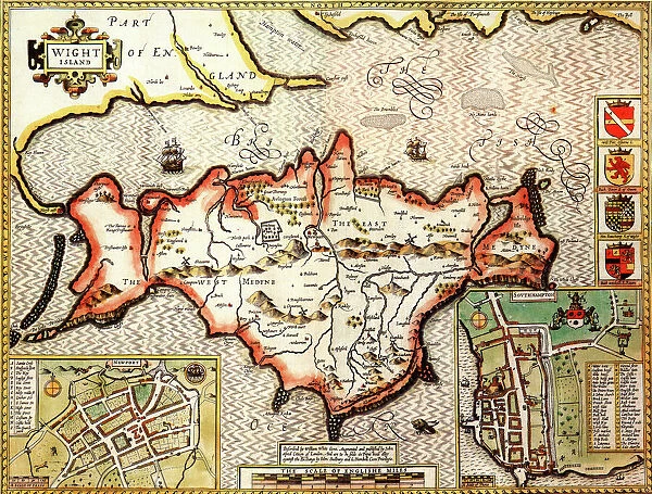 Isle of Wight Historical John Speed 1610 Map