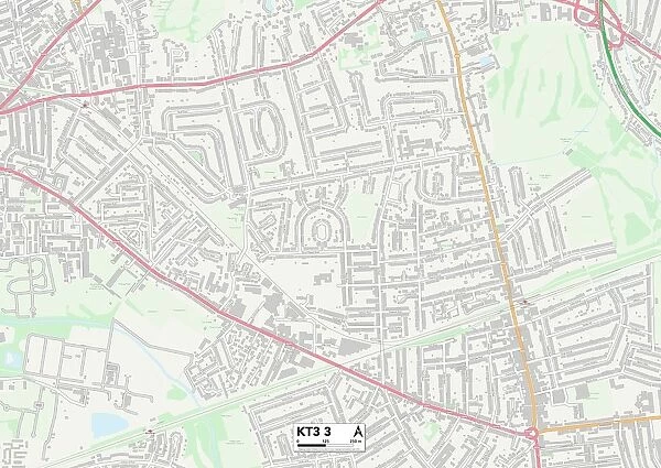 Kingston upon Thames KT3 3 Map