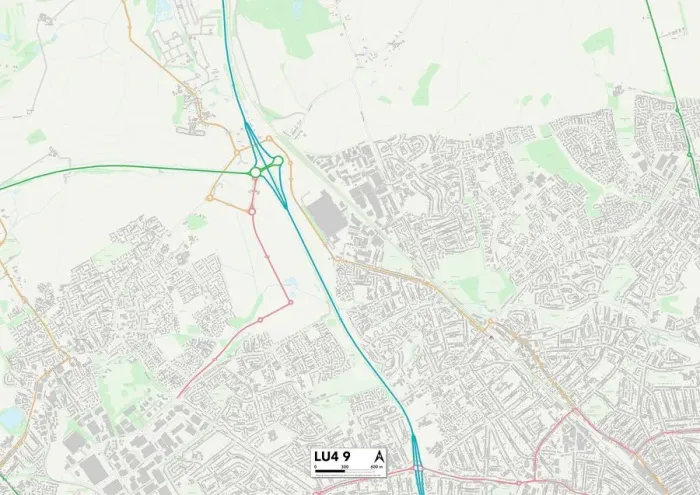 Framed Print : Luton LU4 9 Map Framed Print : Luton LU4 9 Map