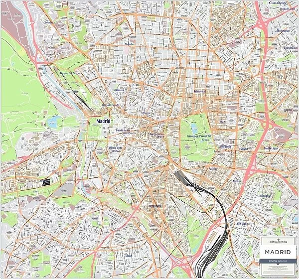 Madrid City Centre Street Map