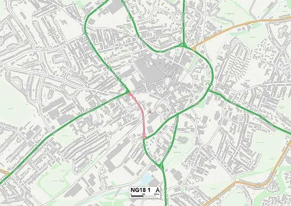 Mansfield NG18 1 Map