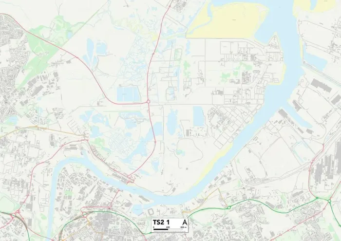 Framed Print : Middlesbrough TS2 1 Map Framed Print : Middlesbrough TS2 1 Map