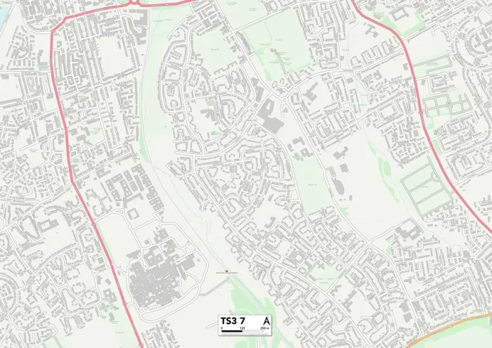 Framed Print : Middlesbrough TS3 7 Map Framed Print : Middlesbrough TS3 7 Map