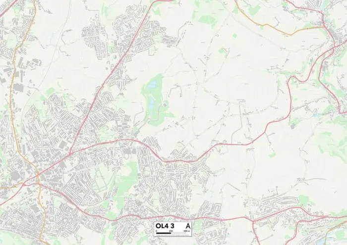Framed Print : Oldham OL4 3 Map Framed Print : Oldham OL4 3 Map