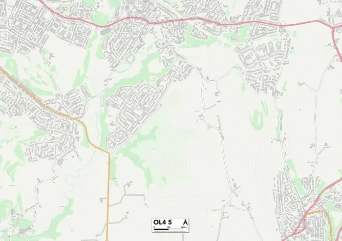 Framed Print : Oldham OL4 5 Map