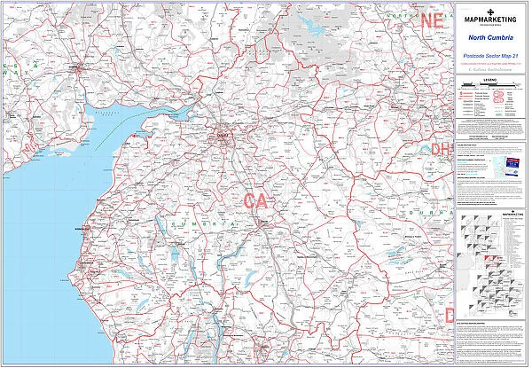 Postcode Sector Map sheet 21 North Cumbria