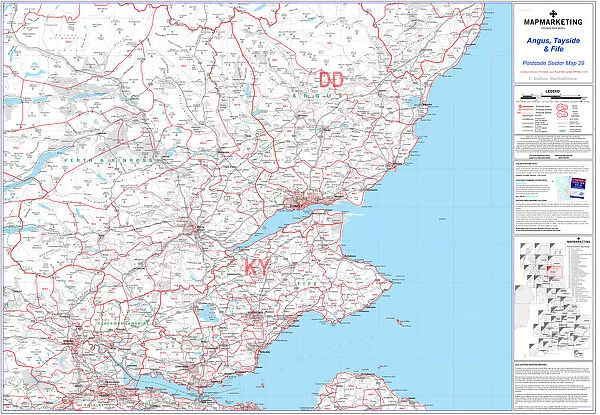 Postcode Sector Map sheet 29 Angus, Tayside and Fife