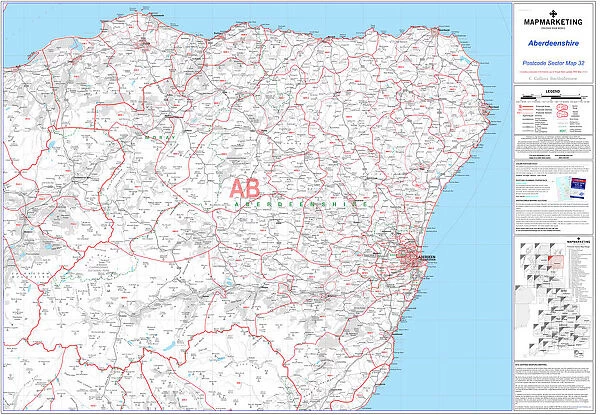 Postcode Sector Map sheet 32 Aberdeenshire