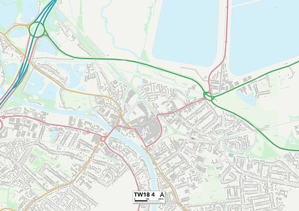 Spelthorne TW18 4 Map