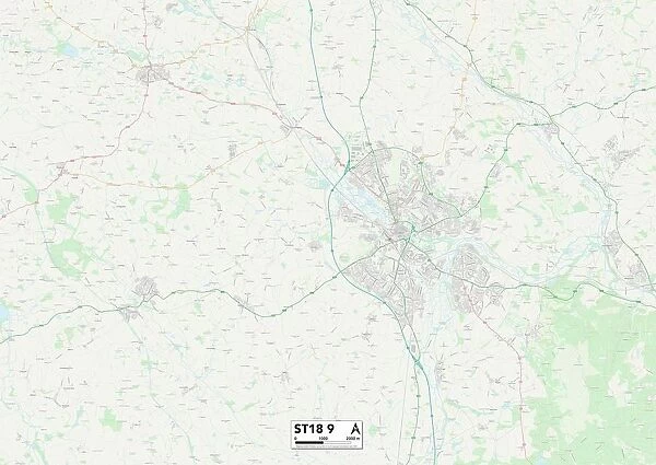 Staffordshire ST18 9 Map