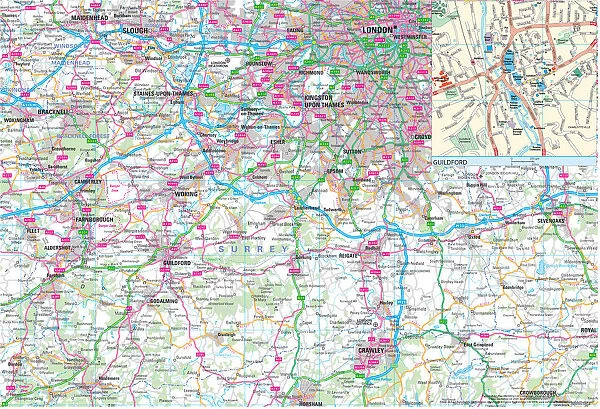 Surrey County Road Map