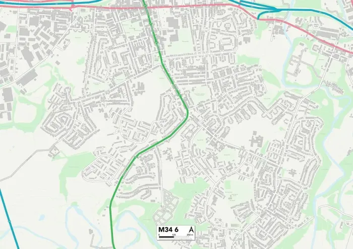 Framed Print : Tameside M34 6 Map Framed Print : Tameside M34 6 Map