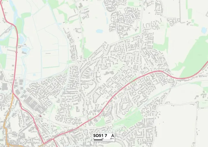 Framed Print : Test Valley SO51 7 Map