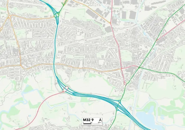 Framed Print : Trafford M32 9 Map Framed Print : Trafford M32 9 Map
